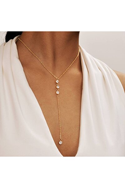 çelik takı design قلادة طويلة على شكل ماسة غير قابلة للصدأ ومضادة للحساسية