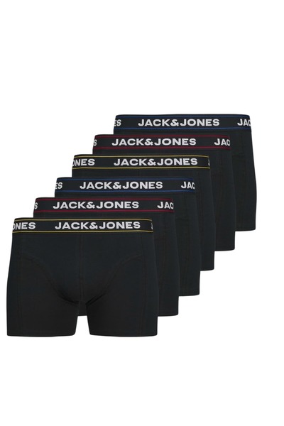 Jack & Jones JACK JONES Erkek 6 lı Siyah Pamuklu Boxer 12286183