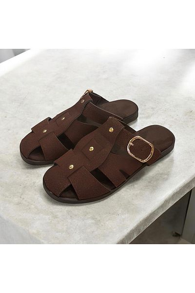 runa shoes Suede Closed Front Slippers