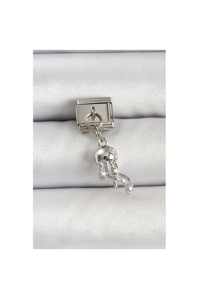 Skygo 316L Steel Silver Color Jellyfish Nomination Charm - Tj-Bc1500
