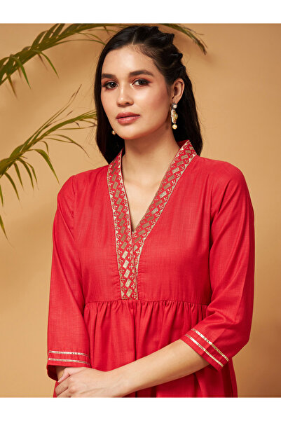 Shae by SASSAFRAS Embroidered Gathered Detail Peplum Top and Wide Leg Set