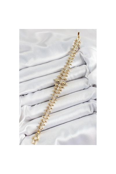 Skygo Brass Lead Model Zircon Stone Gold Color Vip Series Women's Bracelet - Tj-Bb7208