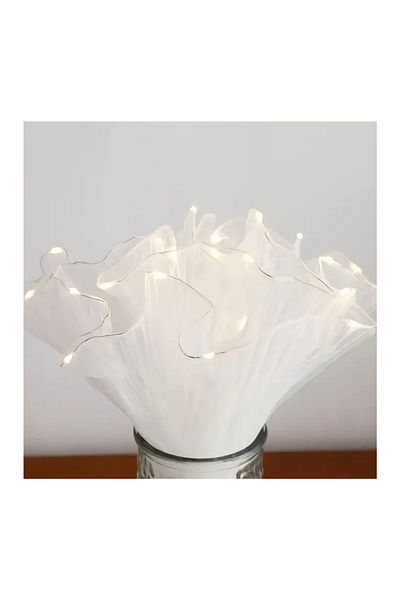 Sosyete shop Ruffled, Pleated, Led Lighted Tulle, Flower Tulle