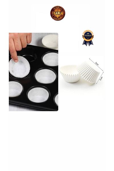 figanlar ambalaj Disposable Paper Muffin Cake Mold for 1St Grade Fireproof Paper Mold Tray 1 Pack(100Pcs)