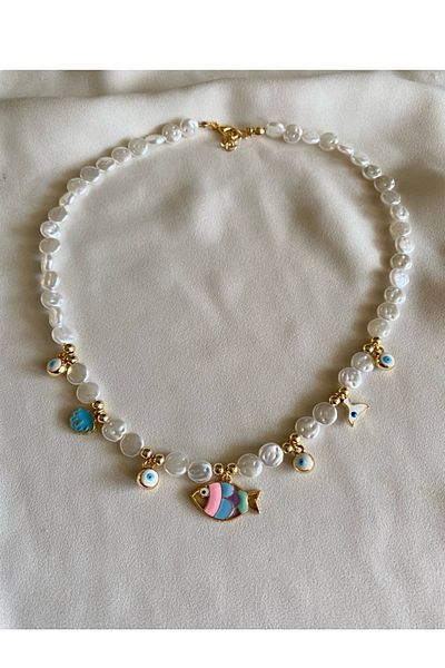 gaila design Sea Figured Acrylic Pearl Necklace