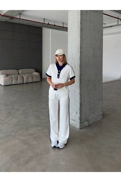 Gameyal Women's Modal Fabric Button Detailed T-Shirt Pants Set