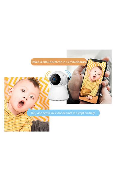 VERTO Baby Monitor camera audio-video 4MP 2560 x 1440, cu Pan/Tilt 355 grade