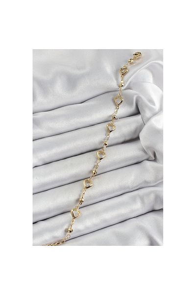 Skygo Brass Transparent Heart Model Gold Color Zircon Stone Women's Bracelet - Tj-Bb7037