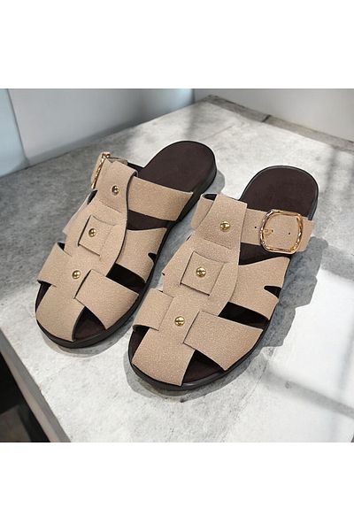 runa shoes Suede Closed Front Slippers