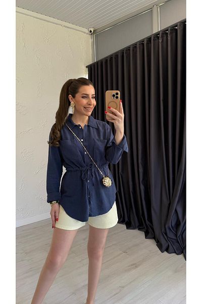 elif teke Self-Lacing Shirt Navy Blue