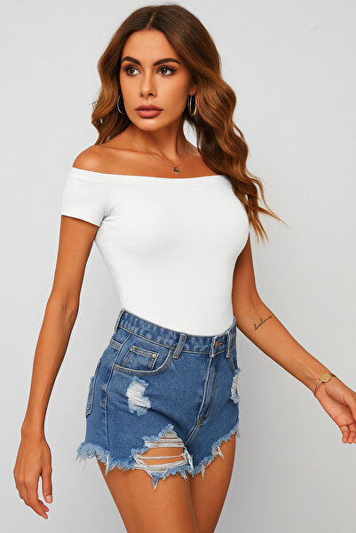 WEEST MODA білий PRİVE з низькими плечима і кропом