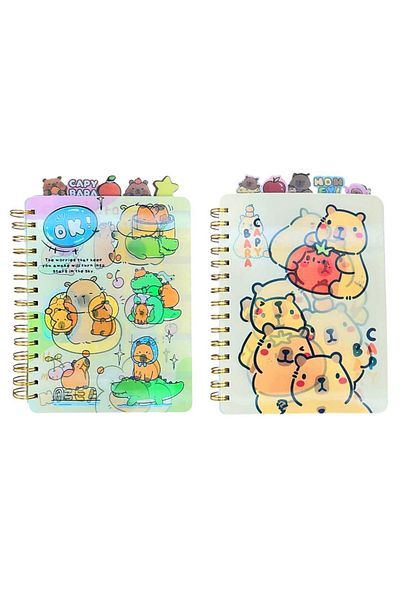 Art Tone Capybara Notebook 3D-Pp010 3D Spiralized Bookmark 15X21 Lined
