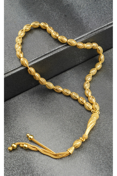 Tesbih-i Hazır Tesbihçilik Ağalara Kişiye Özel İsimli Tesbih 22 Gr. 22 Ayar Altın Kaplama Tesbih