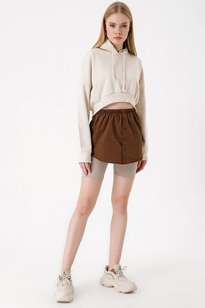 D&M Life Collection 1888 Sweatshirt and Pullover Bottom Shirt Skirt - Brown - 38