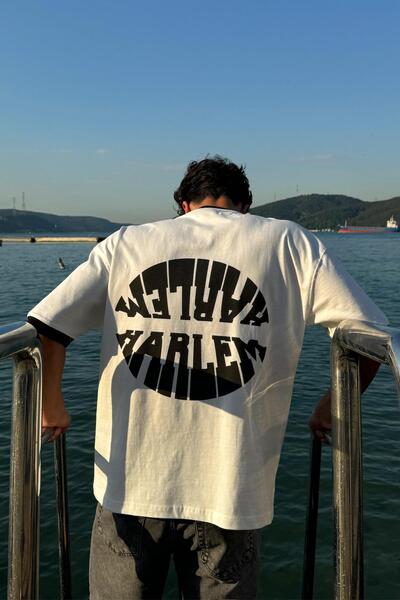 Flaw Wear Harlem Štampano Oversize kroj T-shirt ekru