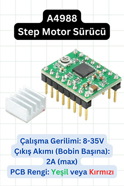 elektrik A4988 Step Motor Sürücü Modülü
