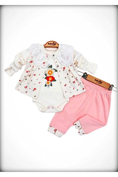 Babyim Newest Organic Cotton Floral Patterned Fishtail Collar 3-Piece Bodysui...