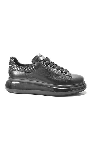 Onlo Ayakkabı Onlo Shoes Ma.1091 Genuine Leather Black Tied Anatomical Casual Men's Shoes