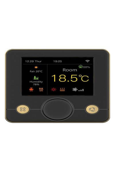 hallowandcharm Rgb Lcd Ekranlı Wifi Akıllı Termostat 3a Akıllı Siyah & Altın