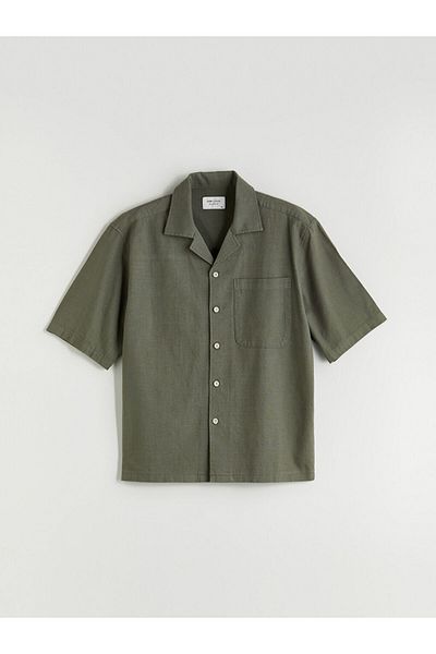LC Waikiki Regular Fit Resort Collar Short Sleeve Poplin Men's Shirt