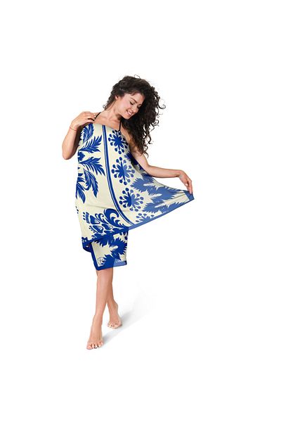 TUA Azura Pattern Satin Pareo