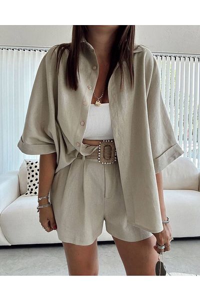 BİRER Shirt Shorts Set-51036