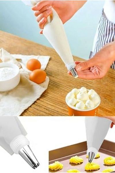 STOREMAX Sellbuystore 10 Piece Cream Piping Bag Set with 9 Stainless Steel Tips, Cake and Cake Decorating K