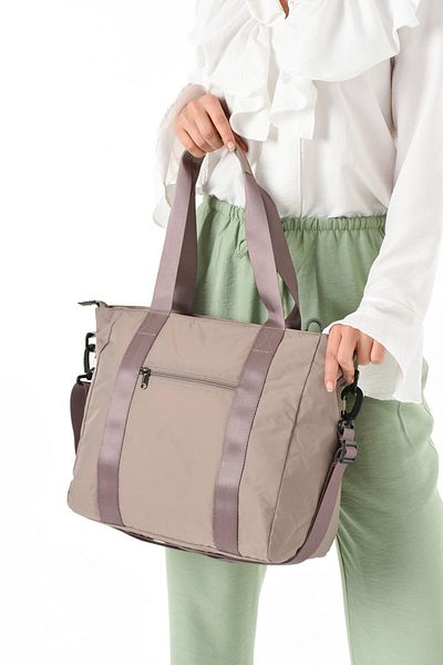 H&D COLLECTİON Parachute Fabric Water Resistant Large Size Double Strap Shoulder Bag 6008