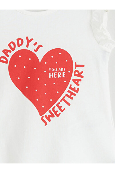 LC Waikiki Lcw Crew Neck Printed Flounced Girl's Undershirt