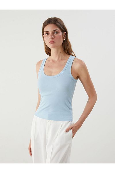 LC Waikiki Blue U-Neck Women's Tank Top