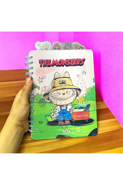 synshop Labubu Hologram Notebook cu spirală, cu separator de copertă schimbător și linie