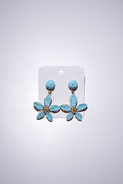 Rumon Hanging Braided Straw Flower Earrings