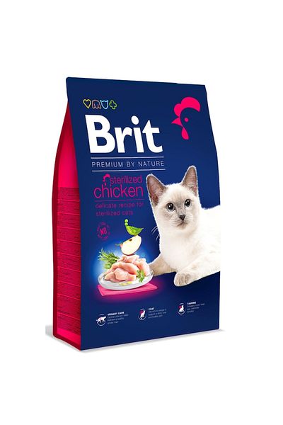 Brit Dry Cat Food Brit Premium By Nature Sterilized, Chicken, 8Kg