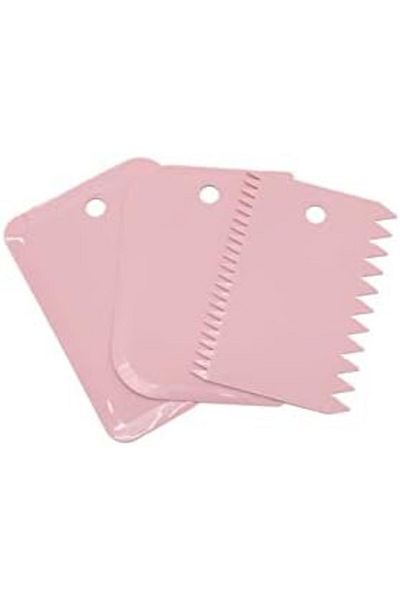 STOREMAX Jvnnastore Home Mtf.03628.00 Set of 3 Dough Cutter Scraper Decorator Pink, Standard, Medium t