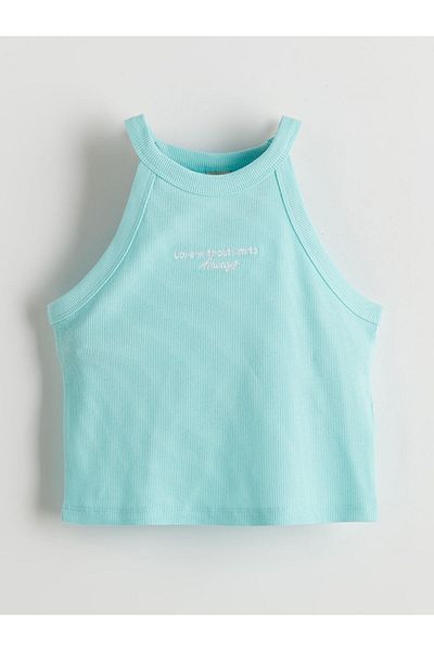 LC Waikiki Νέα σεζόν Halter γιακά με στάμπα για κορίτσια μονόχρωμα - S5IK81Z4