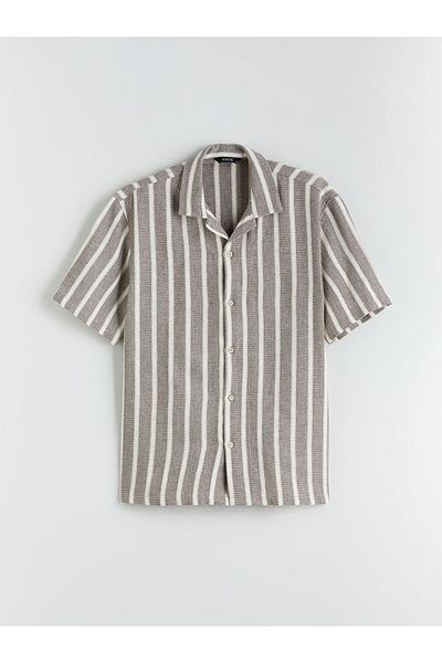 LC Waikiki Comfortable Fit Short Sleeve Striped Men's Shirt