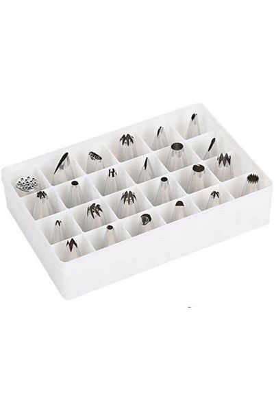 STOREMAX Ntwork Steel Pastry Cream Nozzle Set & Cream Bag Tip, Set of 24 Art 1087243