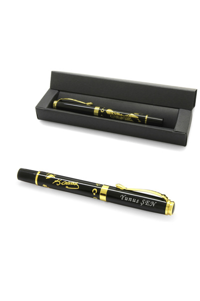 Tesbihane Kişiye Özel İsim Yazılı Atatürk Silüetli ve İmzalı Roller Tükenmez Kalem