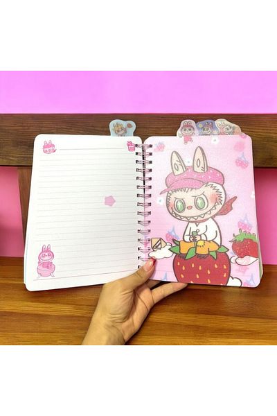 synshop Labubu Hologram Notebook cu spirală, cu separator de copertă schimbător și linie