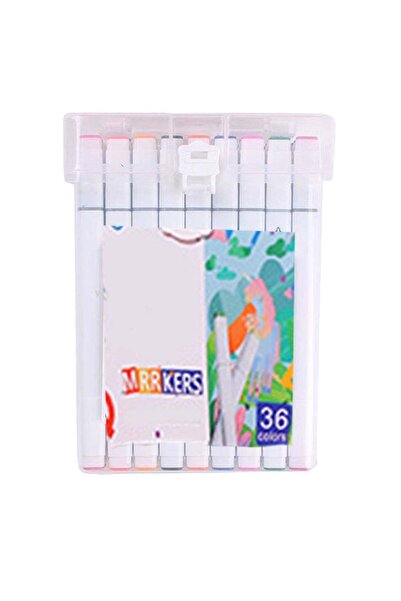 huitich مجموعة أقلام تحديد زيتية ناعمة برأسين - 36 لونًا