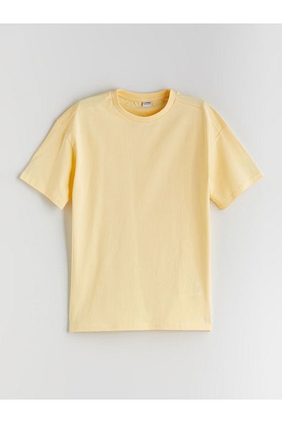 LC Waikiki Yellow Crew Neck Basic Boys' T-Shirt