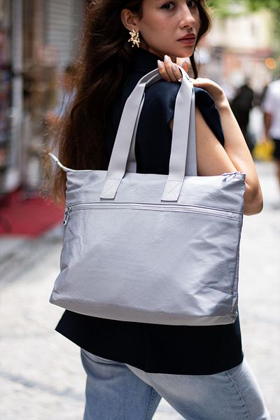 H&D COLLECTİON Χρήσιμο υφασμάτινο αλεξίπτωτο με 6 μάτια, μεγάλο μέγεθος τσάντα χειρός και ώμου 4011