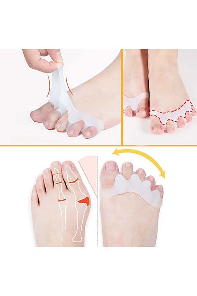 FITINT Corector ortopedic pentru degete de la picioare pentru adulți - Distanțiere din silicon pentru Hallux Valgus