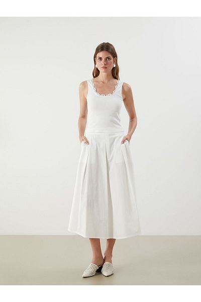 LC Waikiki New Season U Neck Lace Detailed Women's Tank Top - S5Q294Z8