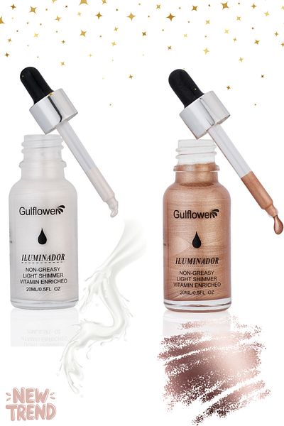 GulFlower Liquid Illuminator Set of 2 Bronze & White