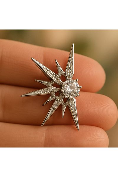 HDCreativeDesign 1 Pair North Star Stainless Steel Earrings