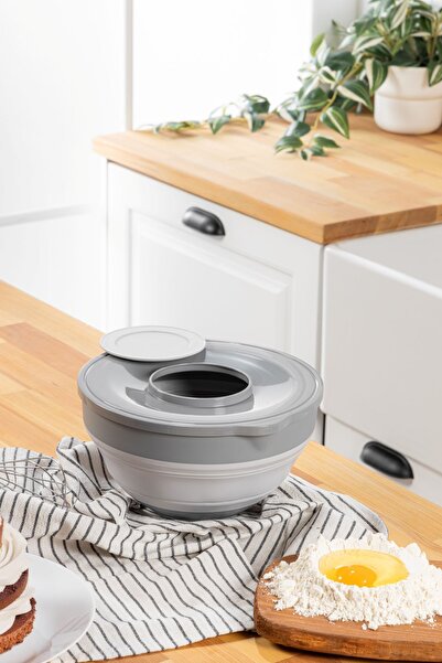 Mutfak Köşesi 2'si 1 Arada Mikser Karıştırma Kabı ve Kapaklı Saklama Kabı - Katlanabilir Saklama Kabı