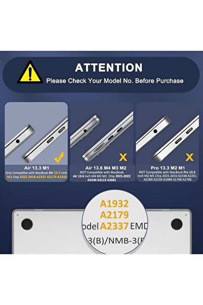 Mosiso Hard Plastic Protective Case for MacBook Air 13 inch (2018-2022) A2337/A2179/A1932 - Black