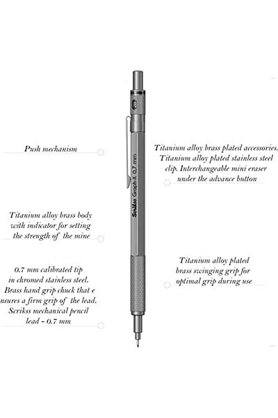 STOREMAX Ntwork Office Graphx Set of 3 Mechanical Pencil Eraser Min Lead Gray 0.7 mm Art 1087243
