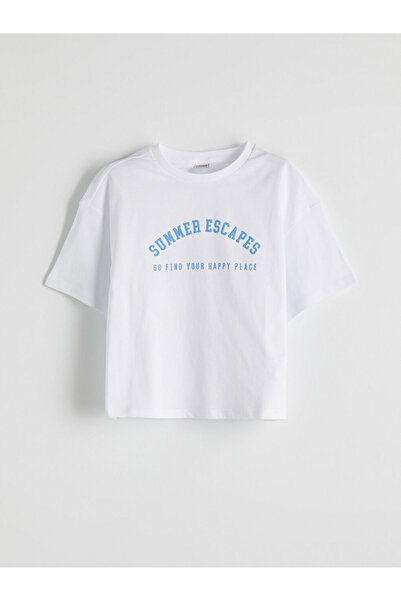 LC Waikiki Rmz Gi̇yi̇m Farkiyla Zero Roba Collar Girls' T-Shirt